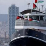 Barco da Flotilha Global Sumud (Foto: Reuters/Nacho Doce)